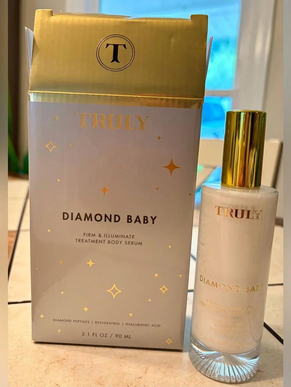 New in Box TRULY Diamond Baby Body Serum- Firm & Illuminate Treatment Body Serum